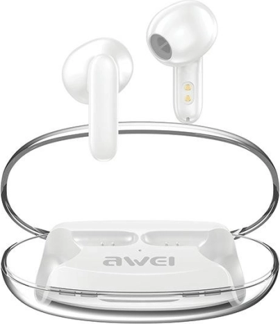 Brezžične slušalke AWEI T85 z Bluetooth 5.3, TWS in ENC – bele