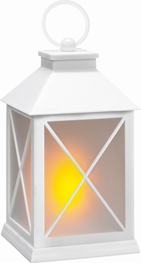 Solight LED božična laterna bela s časovnikom