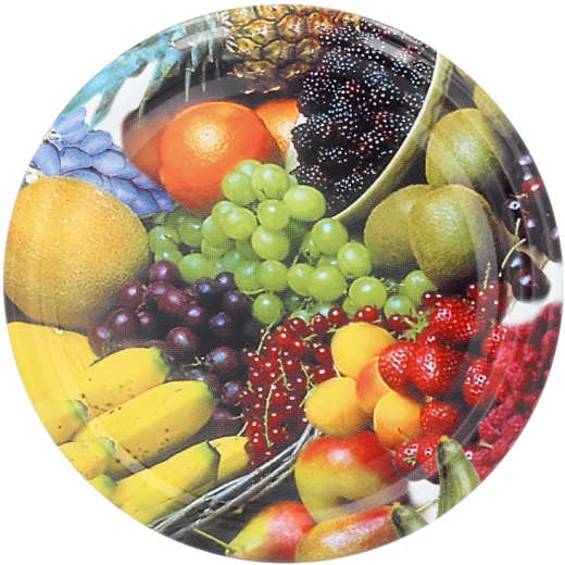 Komplet kovinskih pokrovčkov Twist-off 82 mm s sadnim dekorjem, 10 kos