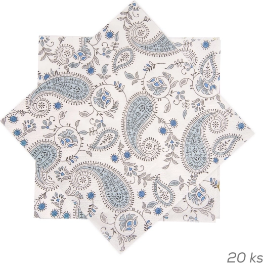 Papirnati prtički z vzorcem kašmirja 33 × 33 cm, 20 kosov