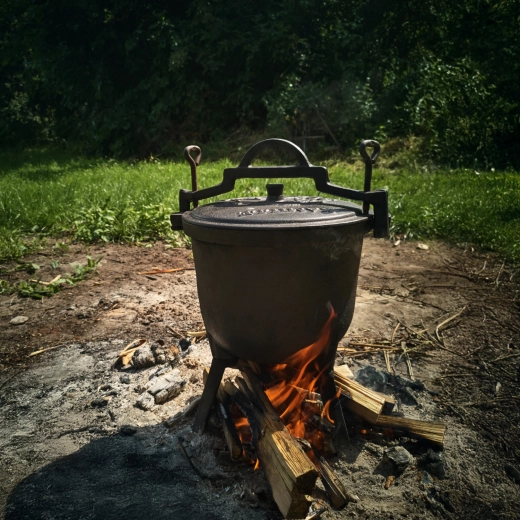 Stabilna trinožnica za kuhanje nad ognjem
