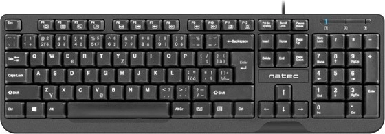 Tipkovnica Natec Trout Slim USB CZ/SK 1.8m črna
