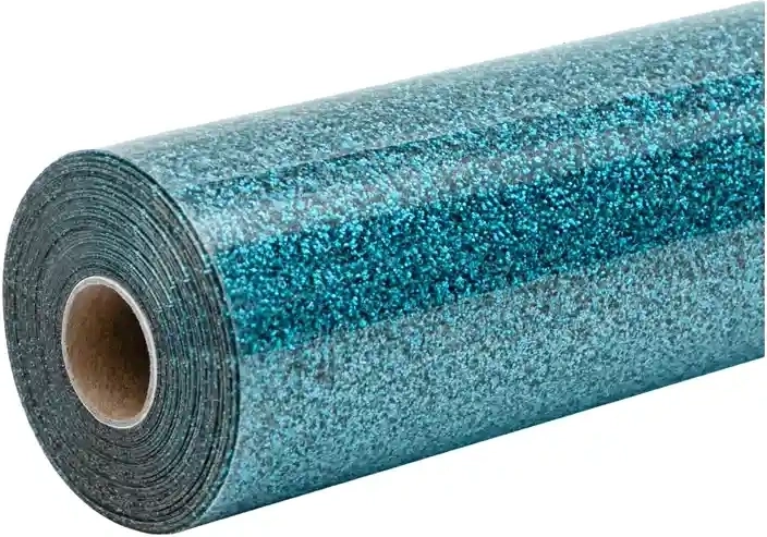 HTVRONT bleščeča termotransferna folija 30,5 × 90 cm modra