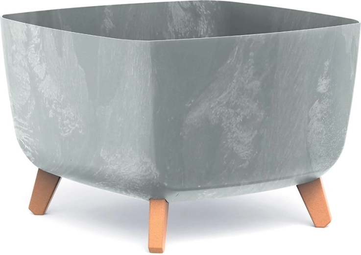 Gracia Square Planter with Concrete Effect 39 × 39 × 27 cm, Grey