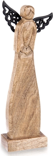 Wooden angel figurine from mango wood 34 cm
