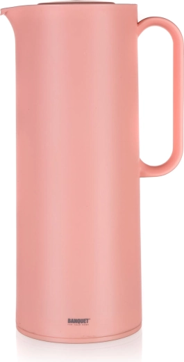 Rožnat termovrč BANQUET Matty 1 l s steklenim vložkom