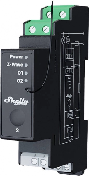 Shelly Qubino Pro 2PM dvokanalno rele z merjenjem energije