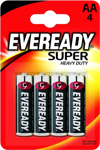 Energizer Eveready Super Heavy Duty AA R6 cink-kloridne baterije - 4 kosi