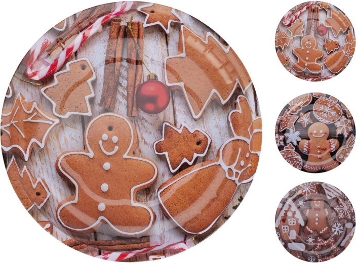 Kovinski božični krožnik 26 cm – mešanica motivov