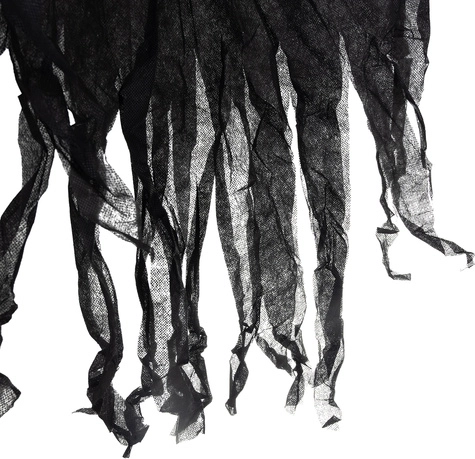 Tattered black fabric for a “floating” effect
