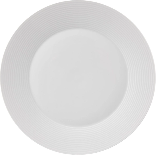 Porcelanasti plitvi krožnik Mona z diskretno črto 27 cm