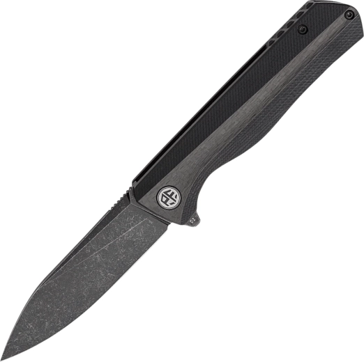 Petrified Fish Forward žepni nož 9 cm, Black Stonewash, G10 in ogljikova vlakna