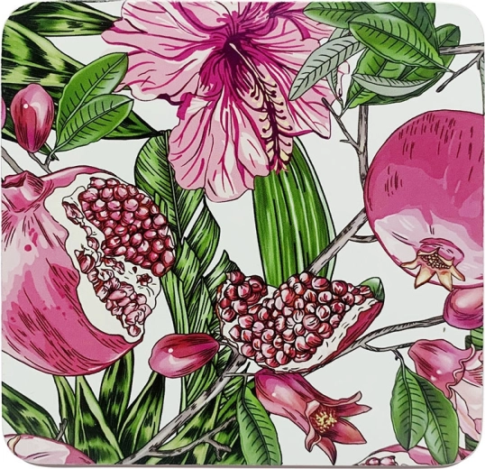 Set 4 podstavkov Hibiskus 10 × 10 cm v darilni škatlici