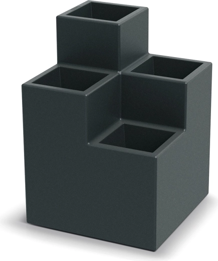 Cvetlični lonec Cubla Stepa Quatro 58 cm – temno siv