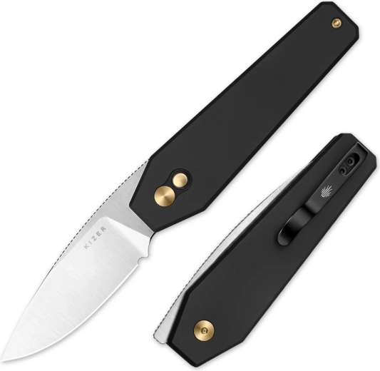 Button lock, front flipper and pocket clip