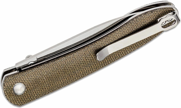 Teksturirana zelena micarta z žepnim klipom