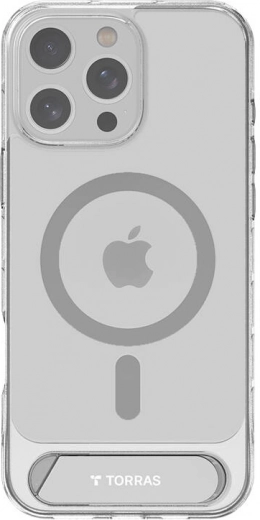 Prozoren magnetni ovitek TORRAS Pstand s stojalom za iPhone 16 Pro Max