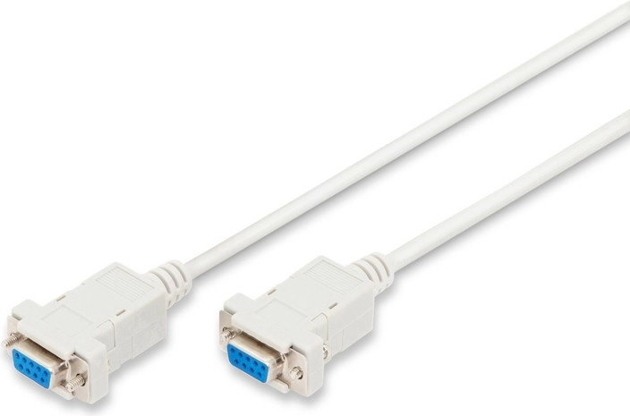 Null-modemski kabel RS232 D-Sub 9 (samica–samica) 1,8 m siv