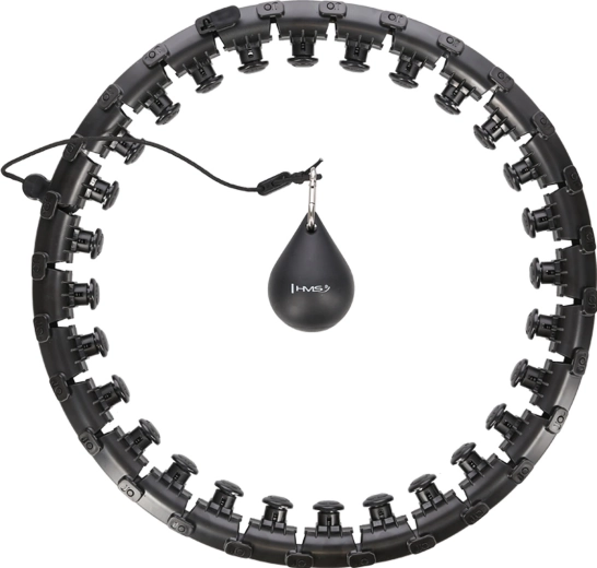 Masažni pametni obroč z utežjo za zoženje pasu, nastavljiv, črn