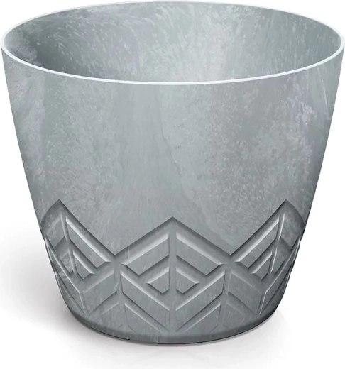 Plastičen cvetlični lonček z betonskim učinkom 17,8 cm