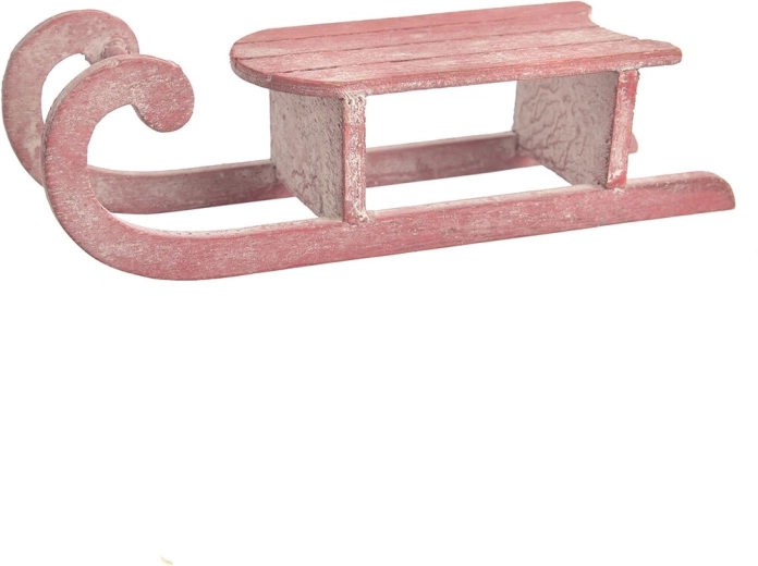 Lesene rdeče sani – dekoracija 20 cm