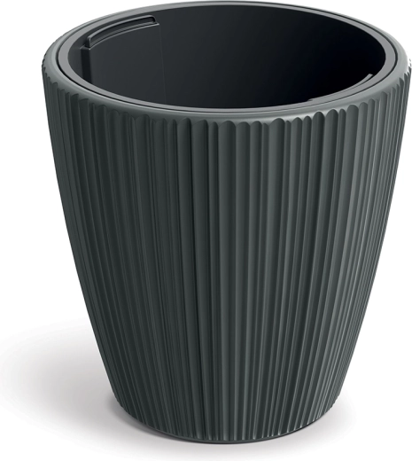 Cvetlični lonec ORO z vložkom temno siv 19,9 cm