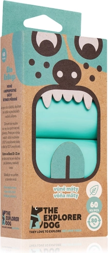 Explorer Dog vrečke za pasje iztrebke z vonjem mete – reciklirane, 60 kos