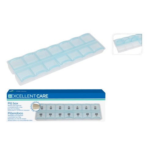 Tedenski razdeljevalnik zdravil s 4 predelki na dan