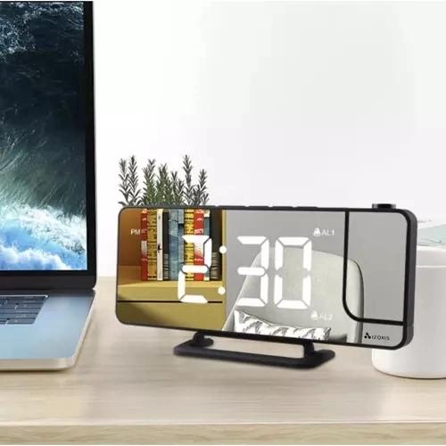 4-in-1: clock, alarm clock, mirror and projector