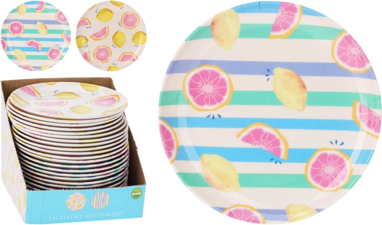 Plit krožnik iz melamina 20 cm s sadnim motivom