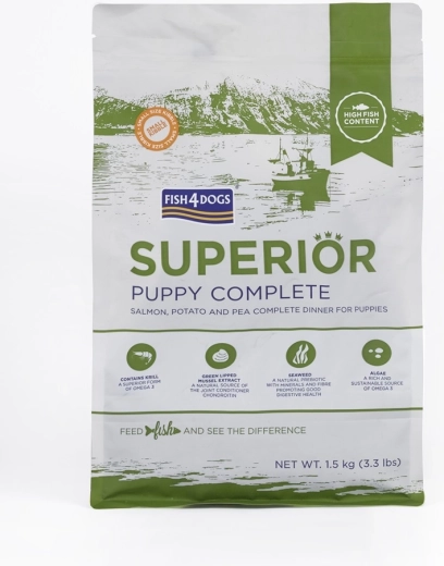 Fish4Dogs superior male granule za mladiče z lososom in krompirjem 1,5 kg