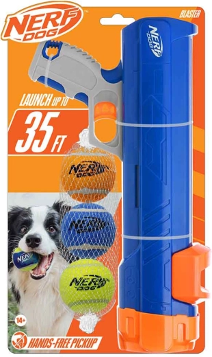 Nerf Dog izstreljevalnik žogic 30 cm brez sponke + 3 piskajoče teniške žogice 5 cm