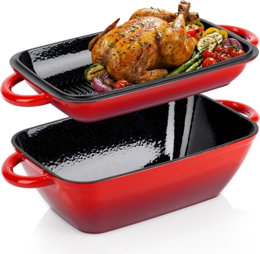 Litoželezna emajlirana pekač set 2v1 z pokrovom CAST ENAMEL 3,5 / 1,5 l