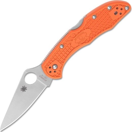 Spyderco Delica 4 lahek žepni nož s ravnim brušenjem, oranžen