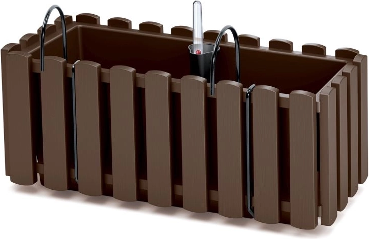 Viseč samonamakalni korito za ograjo 38 cm rjavo