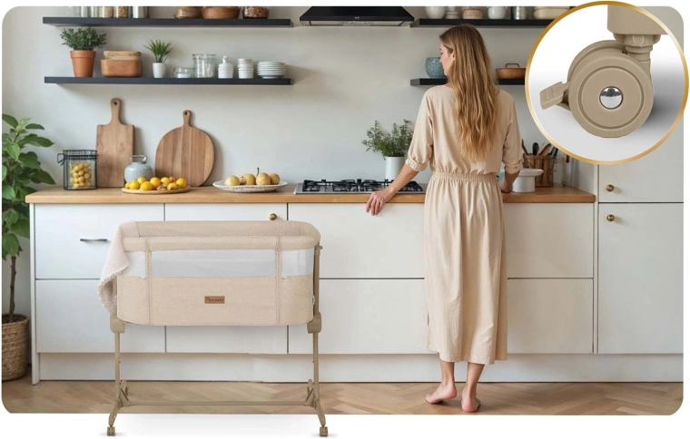 Mobilna in stabilna zahvaljujoč 4 kolescem z zavorami