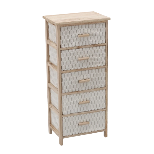Komoda s 5 tekstilnimi predali 40 × 29 × 90 cm