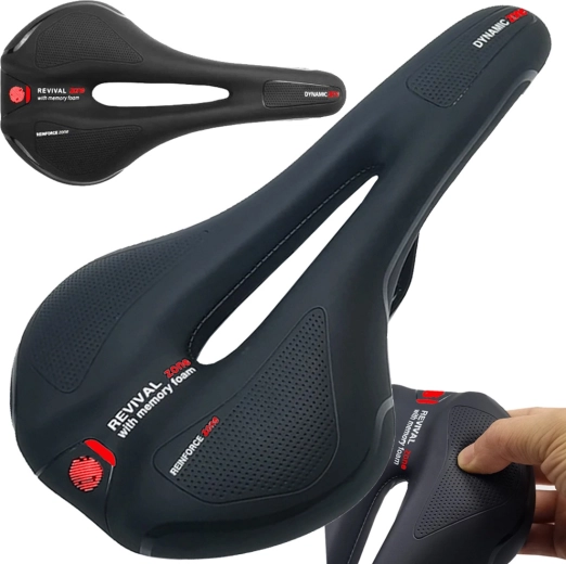 Comfortable sports bike saddle with foam padding