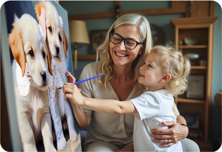 Korak za korakom do popolnega motiva kužkov