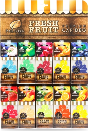 Komplet visečih dišav za avto Paloma Gold Fresh Fruit – 60 kosov
