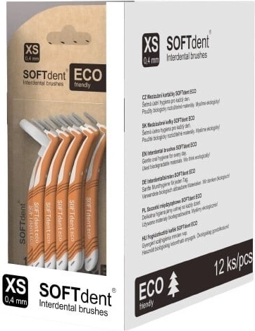 Softdent eco medzizobne ščetke 0,4 mm XS ukrivljene