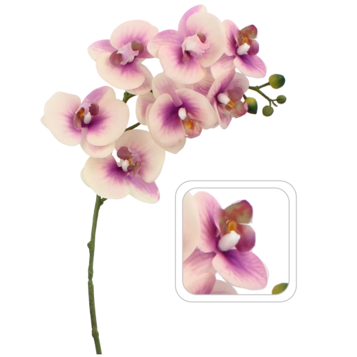 Umetna veja orhideje 82 cm rožnato-bela