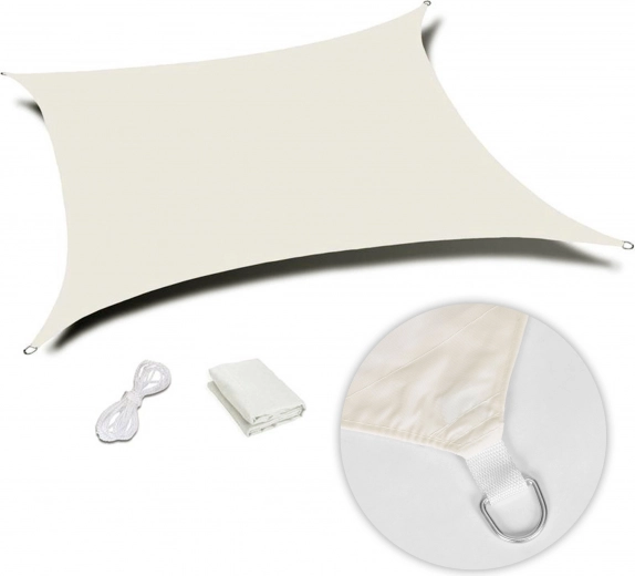 Vodoodporna kvadratna senčilna jadrovina 3×3 m MultiGarden – Bež