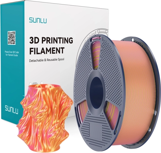 Sunlu PLA+ Silk dual-color filament for 3D printing (pink and gold)
