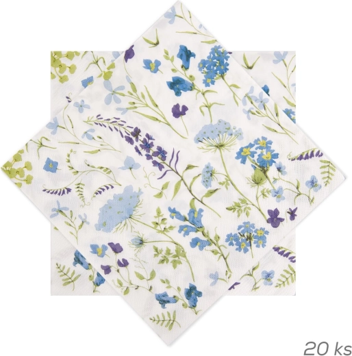 Papirnate serviete s cvetličnim motivom vijolične 33 × 33 cm, 20 kos