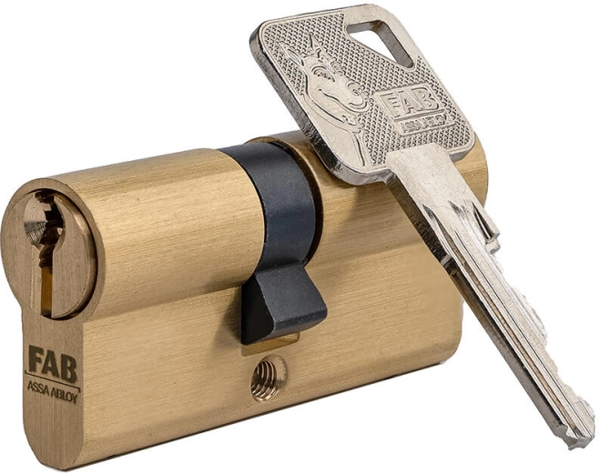 Varnostni cilindrični vložek FAB 3 HOME 30/35, medenina, 6 ključev, 3. varnostni razred