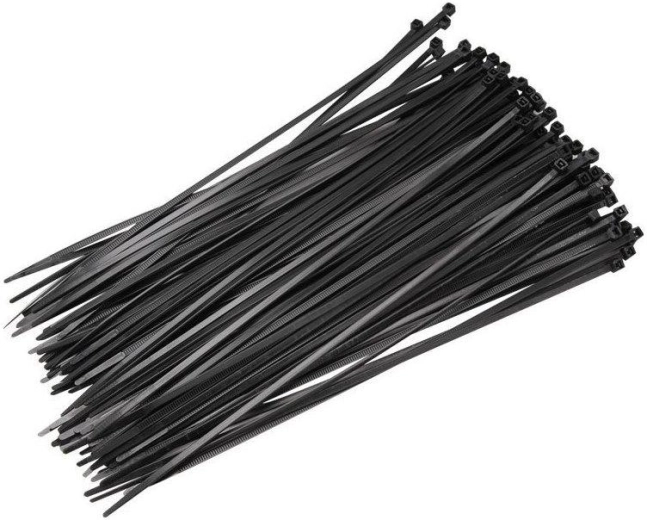 Vezice 4,8 × 450 mm črne, 100 kos