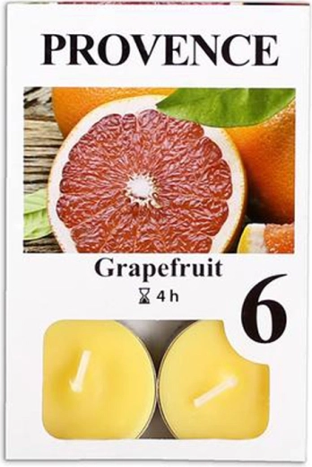 Scented Provence grapefruit tea lights, 6 pcs