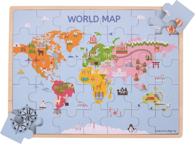 Bigjigs Toys lesene puzzle Zemljevid sveta