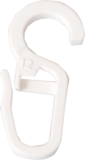 Veliki plastični kavlji za zavese, beli (10 kos)